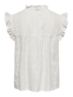 Blusón s/m con calados y volantes Only Cloud Dancer