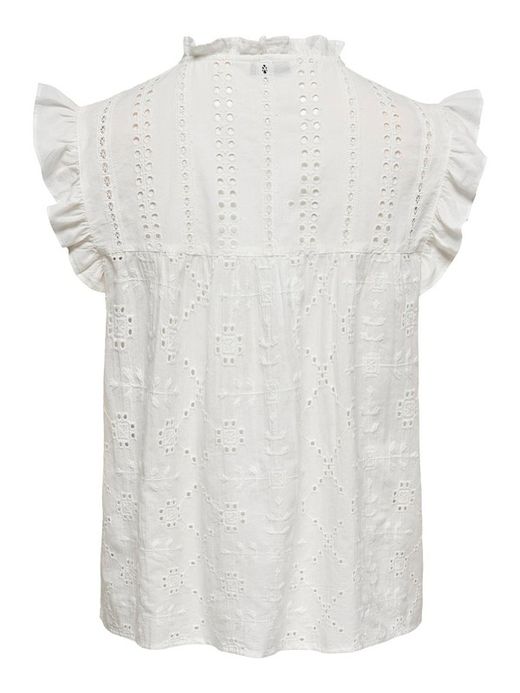 Blusón s/m con calados y volantes Only Cloud Dancer