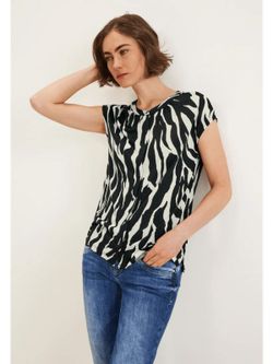 Blusón s/m con estampado abstracto Street One Black