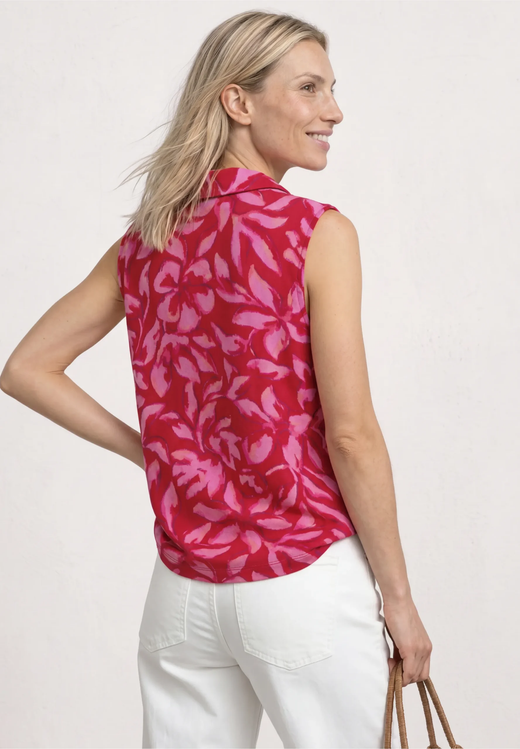 Blusón s/m con estampado floral tricolor Street One Off White