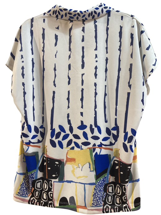 Blusón s/m con estampado multicolor Kalisson White