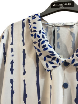 Blusón s/m con estampado multicolor Kalisson White