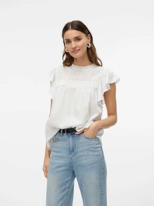 Blusón s/m con volantes Vero Moda Snow White