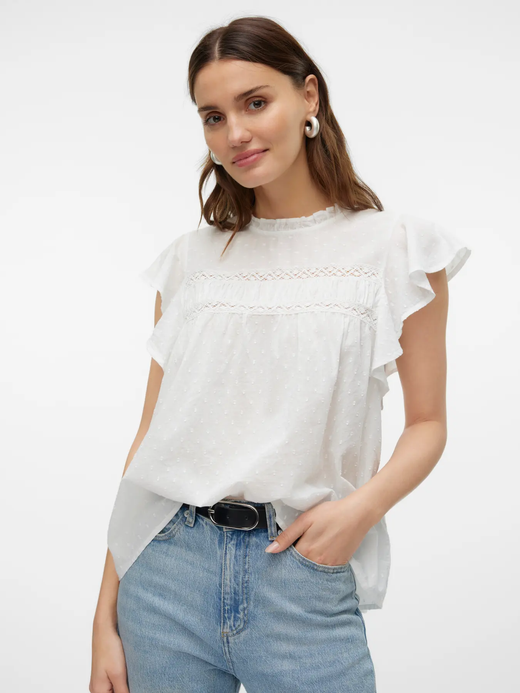 Blusón s/m con volantes Vero Moda Snow White
