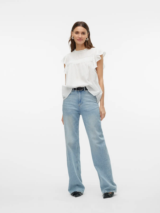Blusón s/m con volantes Vero Moda Snow White