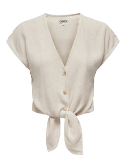 Blusón s/m de cuello V con nudo Only Moonbean
