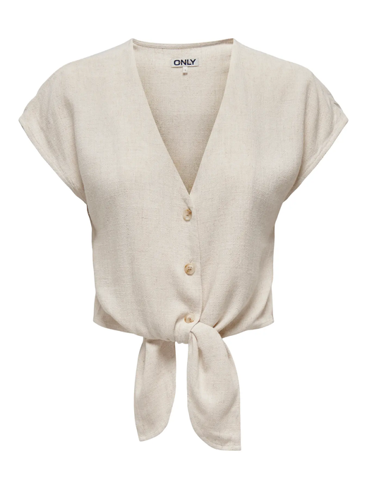 Blusón s/m de cuello V con nudo Only Moonbean