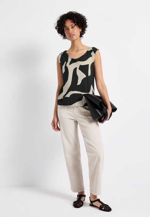 Blusón s/m estampado abstracto Street One Black