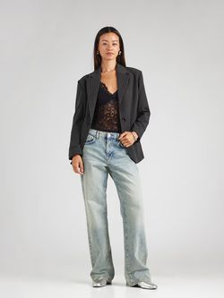 Body con tirantes y encaje Pieces Black