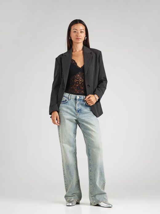 Body con tirantes y encaje Pieces Black