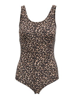 Body de tirantes con estampado animal print Only Cloud Dancer