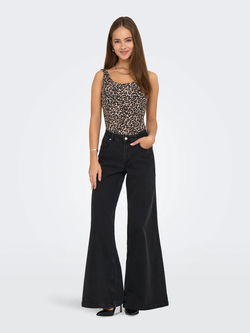 Body de tirantes con estampado animal print Only Cloud Dancer