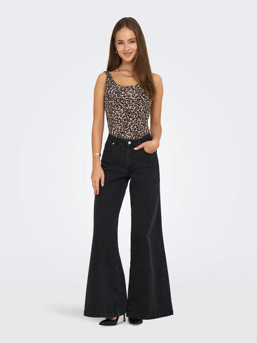 Body de tirantes con estampado animal print Only Cloud Dancer