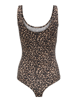 Body de tirantes con estampado animal print Only Cloud Dancer