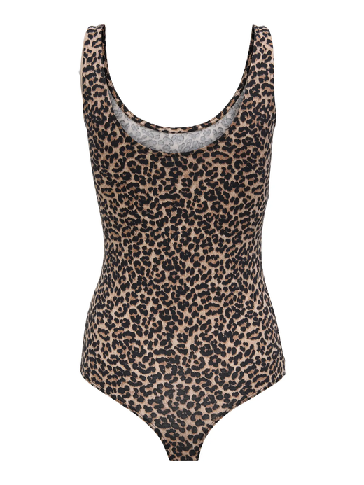 Body de tirantes con estampado animal print Only Cloud Dancer