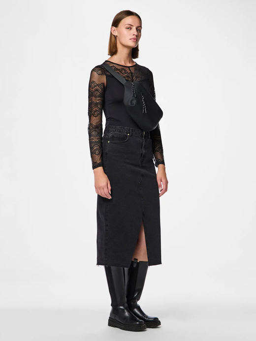 Body m/l con detalle encaje Pieces Black