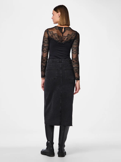 Body m/l con detalle encaje Pieces Black