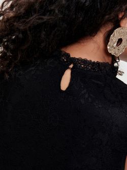 Sleeveless bodysuit with lace Only Black