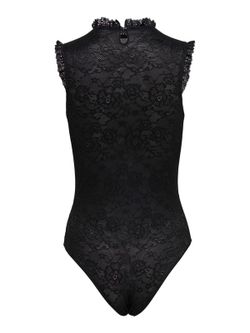 Sleeveless bodysuit with lace Only Black