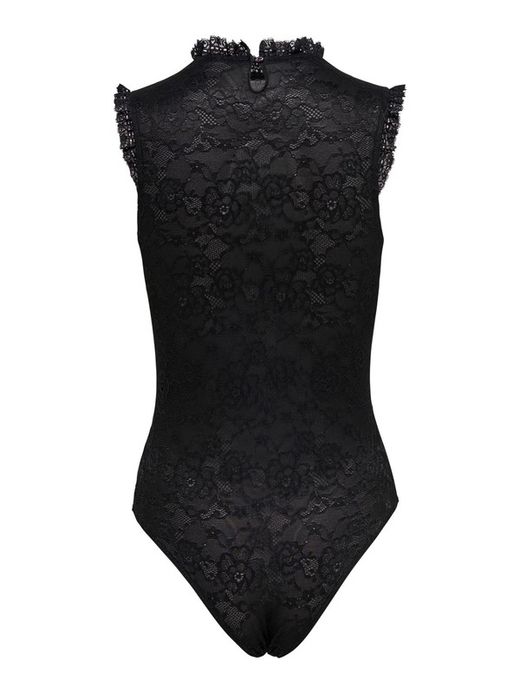 Sleeveless bodysuit with lace Only Black