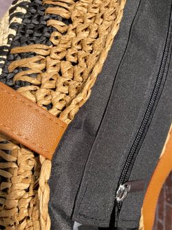 Bolso con cenefa tricolor Varis Sand