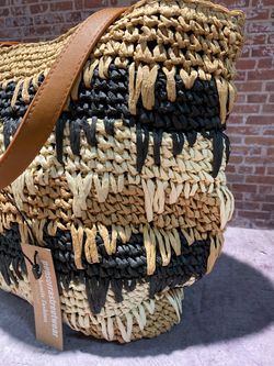 Bolso con cenefa tricolor Varis Sand