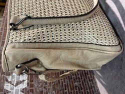 Bolso grande trenzado de doble asa Varis Sand