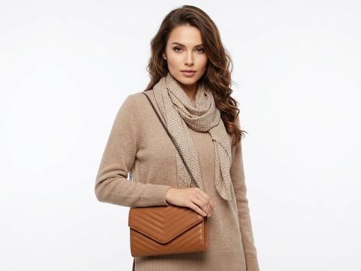 Bolso pequeño cruzado con cadena Varis Brown