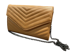 Bolso pequeño cruzado con cadena Varis Brown