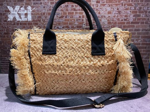 Bolso pequeño cruzado contrastado Varis Natural