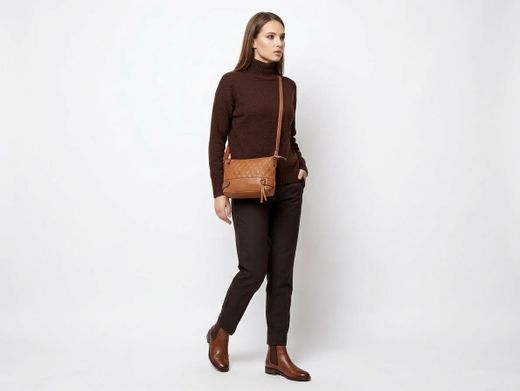 Bolso pequeño cruzado Varis Cognac