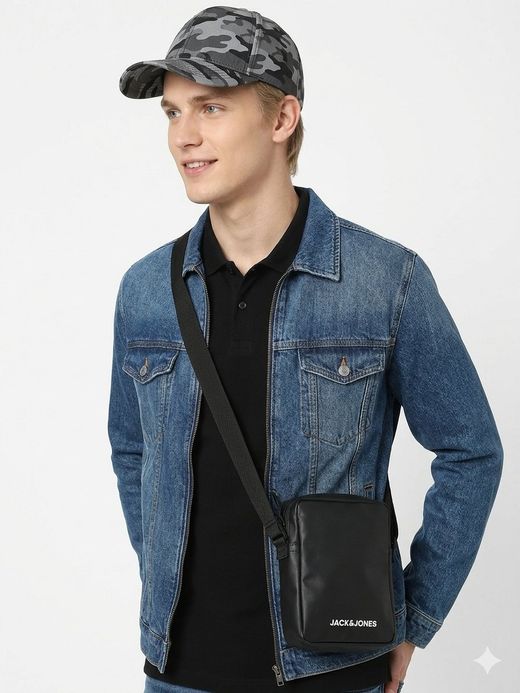 Bolso pequeño engomado cruzado Jack & Jones Black