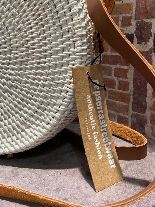 Bolso redondo cruzado Varis White