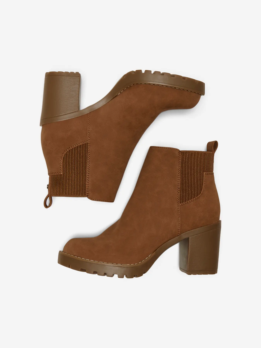 Botín básico con tacón Only Cognac