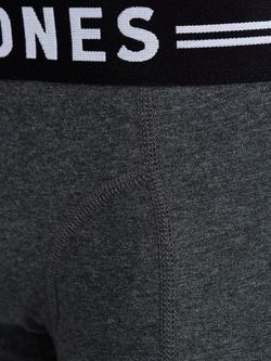 Schlichter Stretchboxer mit kontrastierendem schwarzen Band und Branding-Buchstaben Jack & Jones Dark Grey Mela