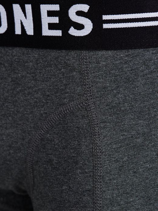 Schlichter Stretchboxer mit kontrastierendem schwarzen Band und Branding-Buchstaben Jack & Jones Dark Grey Mela