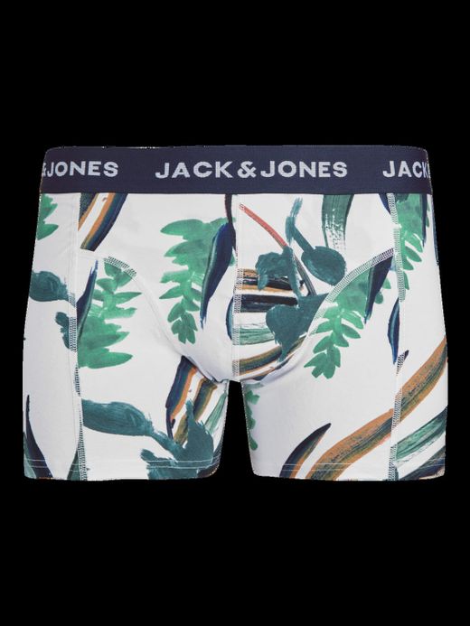Bóxers elásticos con estampado hojas Jack & Jones White