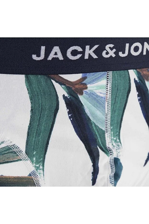 Bóxers elásticos con estampado hojas Jack & Jones White