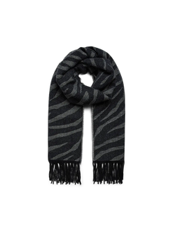 Bufanda con estampado zebra con flecos Vero Moda Black