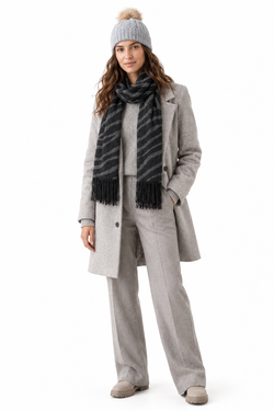 Bufanda con estampado zebra con flecos Vero Moda Black