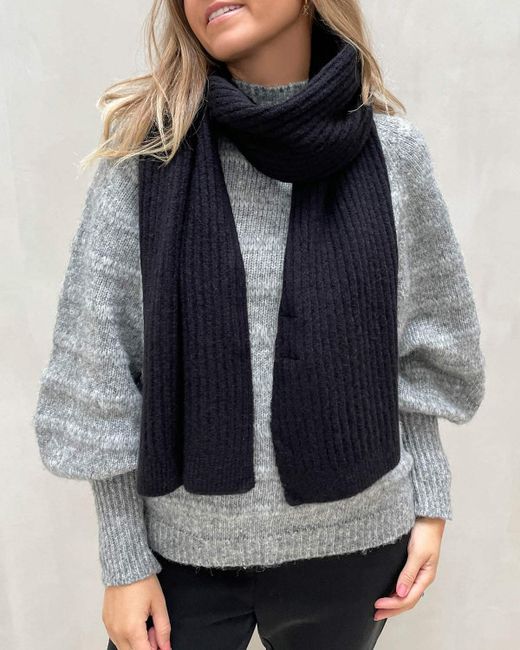 Bufanda larga canalé Pieces Black