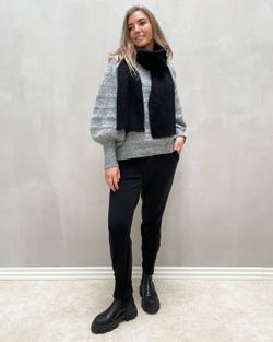 Bufanda larga canalé Pieces Black