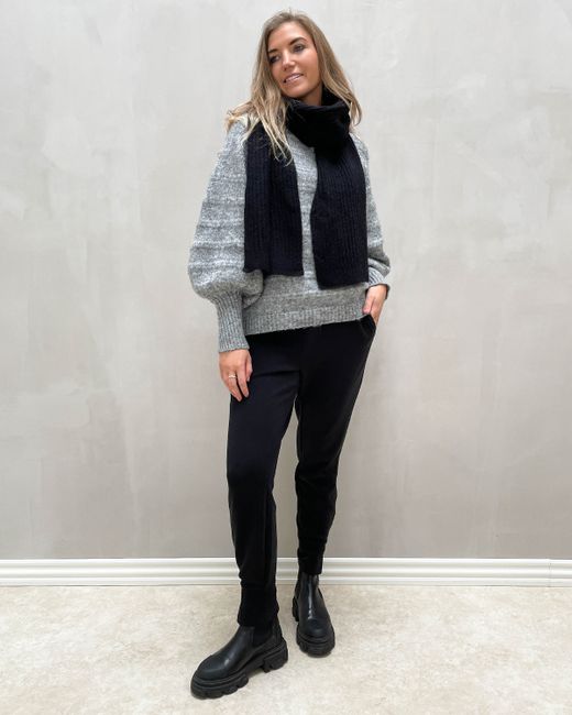 Bufanda larga canalé Pieces Black