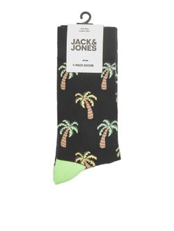 Calcetín con dibujos palmeras Jack & Jones Black