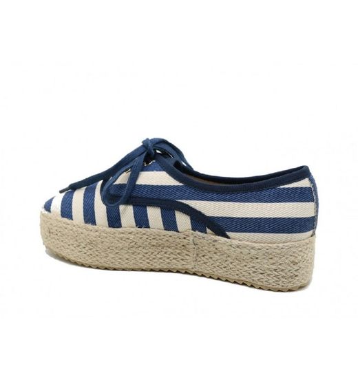 Esparto lace-up striped sailor shoes Refresh Navy