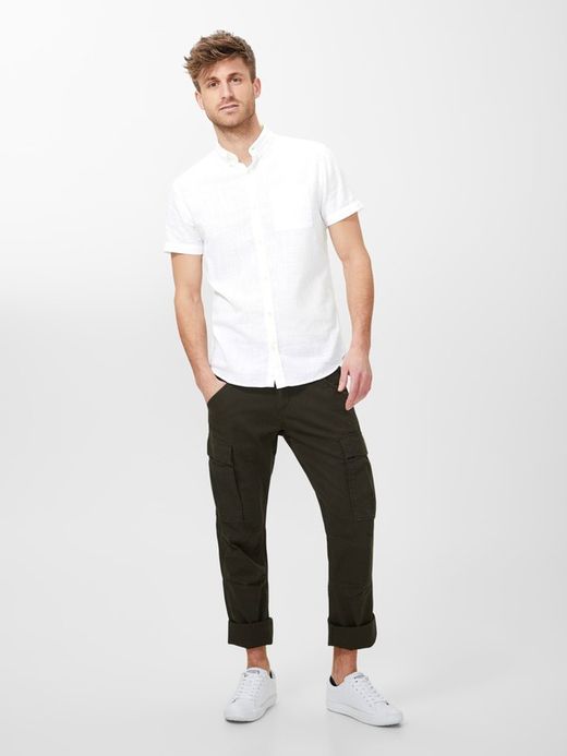 Camisa básica lisa de manga corta Produkt White