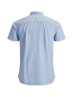 Produkt Chambray Blue Kurzarm Plain Basic Shirt