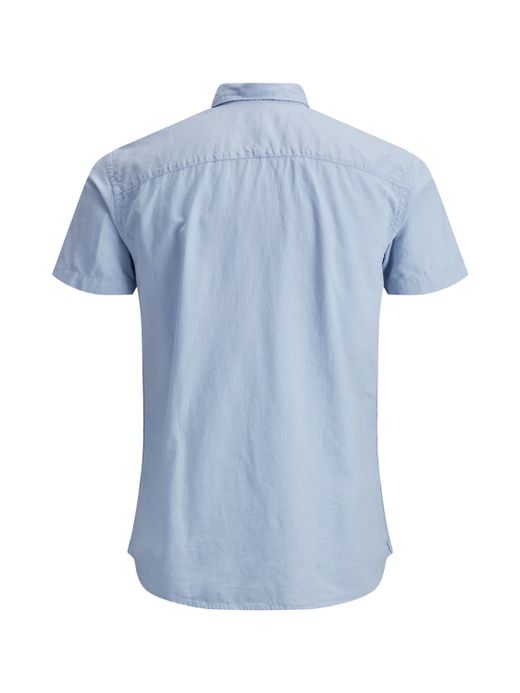 Produkt Chambray Blue Kurzarm Plain Basic Shirt