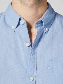Produkt Chambray Blue Kurzarm Plain Basic Shirt