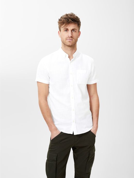 Camisa básica lisa de manga corta Produkt White